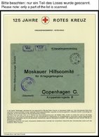 SONSTIGE MOTIVE **,Brief , 125 Jahre Rotes Kreuz Auf Siegerseiten Im Album Mit Einzelmarken, Blocks, Maximumkarte, Marke - Unclassified