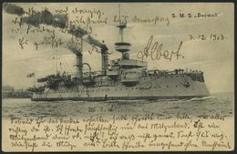 ALTE POSTKARTEN - SCHIFFE KAISERL. MARINE BIS 1918 S.M.S. Beowull, Gebrauchte Karte Von 1903 Aus Kiel - Warships