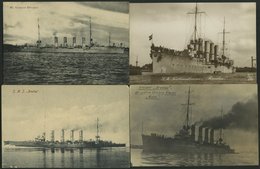 ALTE POSTKARTEN - SCHIFFE KAISERL. MARINE BIS 1918 S.M.S. Breslau, 4 Ungebrauchte Karten - Warships