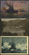 ALTE POSTKARTEN - SCHIFFE KAISERL. MARINE BIS 1918 S.M.S. Deutschland, 6 Verschiedene Karten, Dabei 2 Feldpostkarten Und - Warships