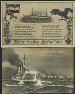 ALTE POSTKARTEN - SCHIFFE KAISERL. MARINE BIS 1918 S.M.S. Dresden, 5 Karten, Dabei 3 Feldpostkarten - Warships