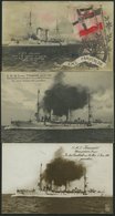 ALTE POSTKARTEN - SCHIFFE KAISERL. MARINE BIS 1918 S.M.S. Frauenlob, 3 Karten, Dabei Eine Feldpostkarte - Guerra