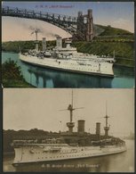 ALTE POSTKARTEN - SCHIFFE KAISERL. MARINE BIS 1918 S.M.S. Fürst Bismark, 2 Ungebrauchte Karten - Guerra