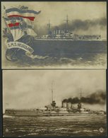 ALTE POSTKARTEN - SCHIFFE KAISERL. MARINE BIS 1918 S.M.S. Helgoland, 2 Ungebrauchte Karten - Oorlog