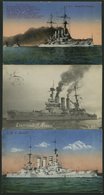 ALTE POSTKARTEN - SCHIFFE KAISERL. MARINE BIS 1918 S.M.S. Linienschiff Hessen, 7 Karten, Davon 2 Gebraucht - Oorlog