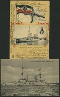 ALTE POSTKARTEN - SCHIFFE KAISERL. MARINE S.M.Linienschiff Kaiser Friedrich III, 2 Karten, Eine Gebraucht - Oorlog