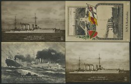 ALTE POSTKARTEN - SCHIFFE KAISERL. MARINE S.M.S. Karlsruhe, 7 Karten, Davon 3 Gebraucht - Guerre