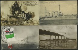 ALTE POSTKARTEN - SCHIFFE KAISERL. MARINE S.M.S. Magdeburg, 4 Karten, Davon 2 Als Feldpost Gelaufen - Guerre