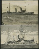 ALTE POSTKARTEN - SCHIFFE KAISERL. MARINE S.M. Kl. Kreuzer Medusa, 2 Ungebrauchte Karten - Guerre