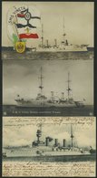 ALTE POSTKARTEN - SCHIFFE KAISERL. MARINE S.M.S. Vineta, 3 Karten, 2 Gebrauchte - Warships