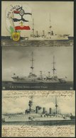 ALTE POSTKARTEN - SCHIFFE KAISERL. MARINE S.M.S. Vineta, 3 Karten, 2 Gebrauchte - Guerra