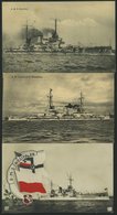 ALTE POSTKARTEN - SCHIFFE KAISERL. MARINE S.M.S. Westfalen, 3 Karten, Eine Gebraucht - Warships