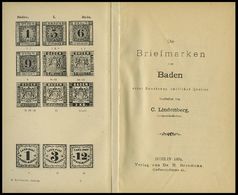 PHIL. LITERATUR Die Briefmarken Von Baden, 1894, C. Lindenberg, 171 Seiten, Gebunden, Einband Leichte Gebrauchsspuren, 2 - Filatelia E Historia De Correos