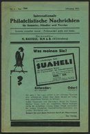 PHIL. LITERATUR Internationale Philatelistische Nachrichten Für Sammler, Händler Und Vereine, Heft 1/1930 Und Heft 8/193 - Philately And Postal History