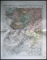 Deutschland, Südwestlicher Teil, Kolorierter Stahlstich Aus Meyers Hand-Atlas, 1875 - Other & Unclassified