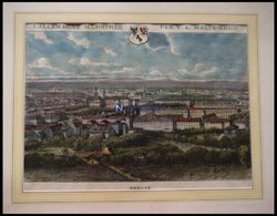 BERLIN, Teilansicht, Kolorierter Holzstich Um 1880 - Litografia