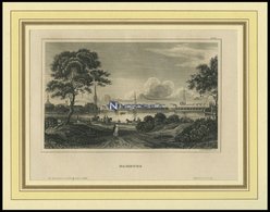 HAMBURG, Gesamtansicht, Stahlstich Von B.I. Um 1840 - Lithographien