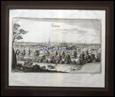 LIEBENAU/AUE, Gesamtansicht, Kupferstich Von Merian Um 1645 - Lithographies