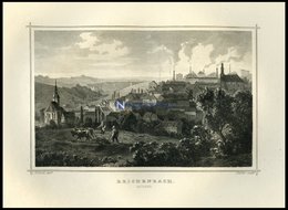 REICHENBACH/SACHSEN, Gesamtansicht Mit Arbeitendem Bauern Im Vordergrund, Stahlstich Von Rohbock/Richter Um 1850 - Litografía