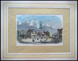 STERNBERG: Das Rathaus, Kolorierter Holzstich Um 1880 - Litografia