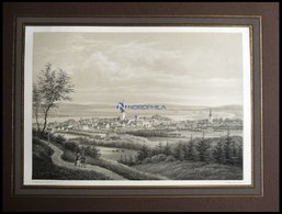 AALBORG (Aalborg), Gesamtansicht, Lithographie Mit Tonplatte Von Alexander Nay Nach F.C. Kierschou Bei Emil Baerentzen, - Litografia