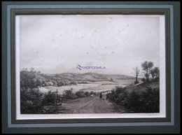 APENRADE (Aabenraa), Gesamtansicht Aus Der Ferne Aus Einem Waldweg Heraus, Lithographie Mit Tonplatte Von Alexander Nay - Lithographien