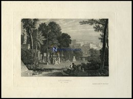 ATHEN: Die Akademie, Stahlstich Von Poppel Um 1840 - Lithographies