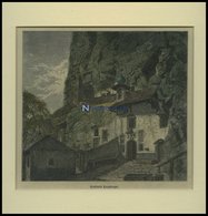 BORGNE: Einsiedelei Longeborgne, Kolorierter Holzstich Um 1880 - Litografia
