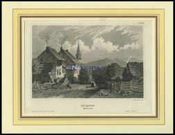 ST. JACOB B. BASEL, Gesamtansicht, Stahlstich Von B.I. Um 1840 - Lithographies