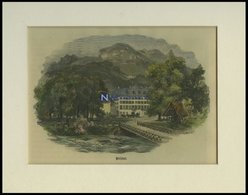 WEISSBAD, Teilansicht, Kolorierter Holzstich Um 1880 - Lithographien