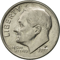 Monnaie, États-Unis, Roosevelt Dime, Dime, 1987, U.S. Mint, Philadelphie, SUP - 1946-...: Roosevelt