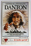 Vignette Autocollante Publicitaire Danton Depardieu Années 80 Mini Affiche Film Cinéma Vache Qui Rit - Altri & Non Classificati