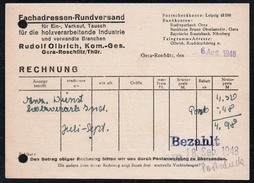 A6302 - Alte Rechnung Werbung - Gera Roschütz - Rudolf Olbrich - 1948 - SBZ - 1900 – 1949