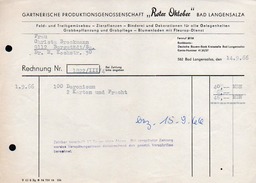 A6304 - Alte Rechnung Werbung - Bad Langensalza - Roter Oktober - 1966 - 1950 - ...