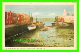 ST JOHN, NB - LOW TIDE, MARKET SLIP - ANIMATED WITH SHIPS - TRAVEL IN 1948 - PECO - - St. John