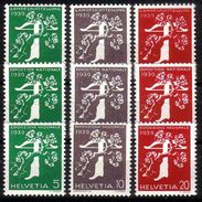 Zu 228yR-238yR / Mi 344y-354y ** / MNH SBK 60,- - Coil Stamps
