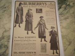 ANCIENNE PUBLICITE MAGASIN BURBERRYS - Patronen