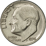 Monnaie, États-Unis, Roosevelt Dime, Dime, 1974, U.S. Mint, Philadelphie, SUP - 1946-...: Roosevelt