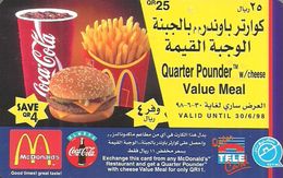 COCA-COLA * SOFT DRINK * MCDONALD´S FAST FOOD RESTAURANT * HAMBURGER SANDWICH FRENCH FRIES * Quarter Pounder 25 * Qatar - Alimentación