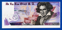 De La Rue Giori S.A. Varinota Beethoven - Louisenthal Purple Type - Specimen Test Note Au~Unc - Specimen