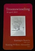 2013 Zilveren 3D Zegel Tgv De Troonswisseling Koningin Beatrix En Willem-Alexander(aantekenen In Creditcard-format) **) - Nuevos