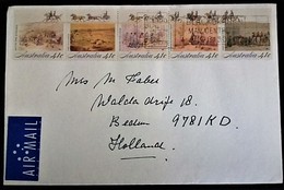 1990 The Gold Rush Strip Of Five Se-tenant Sc#1181 Sent By Airmail To Holland - Covers & Documents