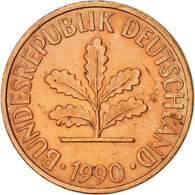 Monnaie, République Fédérale Allemande, 2 Pfennig, 1990, Munich, SUP, Copper - 2 Pfennig