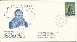 Brazil Cover With Special Postmark And Cachet Commemorating The Visit Of Pope Johannes Paul II 4-7-1980 - Brieven En Documenten