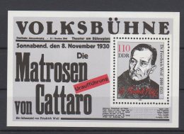 MiNr. 3213 (Block 96) Deutschland Deutsche Demokratische Republik    1988: 100. Geburtstag Von Friedrich Wolf - 1981-1990