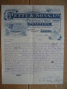 Letter 1895 LEEDS - PETTY & SONS Ltd - Advertising Experts And Lithographers For Every Trade - Manufacturing Station - Verenigd-Koninkrijk