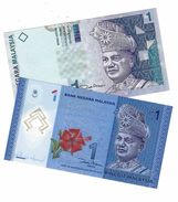 MALAYSIA 1 RINGGIT ND (2000 & 2011) P-39b & 51a UNC 2 TYPS  [MY139b & 149a] - Malesia