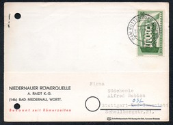 A6344 - Alte Postkarte - Bedarfspost - Bad Niedernau - Römerquelle Nach Stuttgart 1957 - Rottenburg