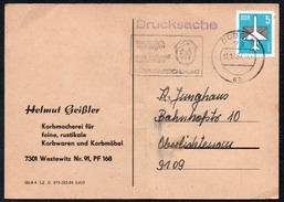 A6347 - Alte Postkarte - Bedarfspost - Westewitz - Helmut Geißler - Korbmacherei 1987 - Doebeln