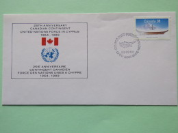 Canada 1989 Military Cover (Cyprus Conflict) From Cyprus (CFPO 5001) - Boat - Map - Lettres & Documents